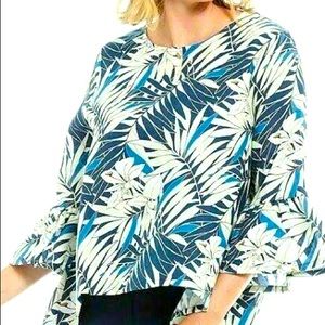 Bryn Walker Fran bell sleeves tropical floral top